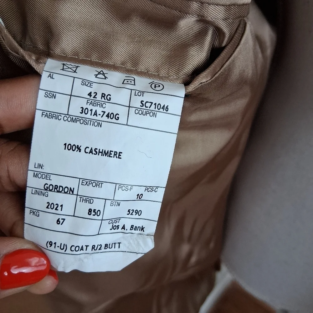 Jos. A. Bank Cashmere Gordon Camel Blazer Sport Jacket Size 42R NWT